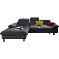 Cotta Ecksofa Driver, mit Kopfteilverstellung, wahlweise mit Bettfunktion, schwarz