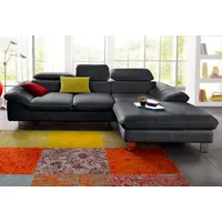 Cotta Ecksofa "Driver L-Form", schwarz, B:268cm H:73cm T:169cm, LEDER