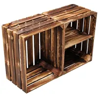 Teramico Holzkiste Holzkisten 2er Set 50cm mit Ablage Vintage