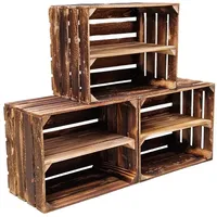 Teramico Alte geflammte Obstkisten / Holzkisten 50 x 40