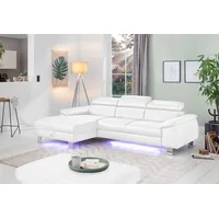 Cotta Ecksofa Komaris, Ecksofa, wahlweise mit RGB-LED-Beleuchtung und Bettfunktion/Bettkasten,