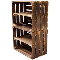 Teramico Holzkisten mit Regalfach Lang 50 x 40 x