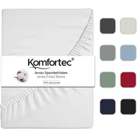Komfortec Spannbettlaken Jersey 90 x 200 cm weiß