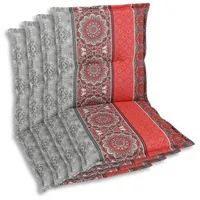 GO-DE Sitzauflage GO-DE, Rot, Hellgrau, Textil, 4-teilig, Ornament, Füllung: