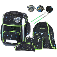 Schneiders Vienna SCHNEIDERS Schulranzen-Set Ergolite Galaxy Kunstfaser schwarz/gelb