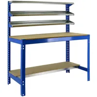 Proregal Werkbank, Blau, Metall, 90x84x61 cm, Freizeit, Heimwerken, Werkstatt,