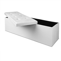 CASARIA Sitzbank Weiß 115x38x38cm mit Stauraum faltbar