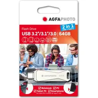 AgfaPhoto USB-Stick 64GB, USB 3.0 2in1 USB-TypeC