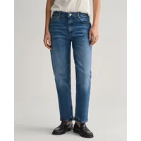 GANT Straight Cropped Fit Jeans Mid Blue Broken In