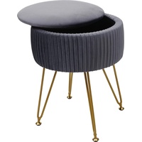 MCW Sitzhocker K47 Hellgrau Gestell Gold