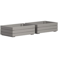 INTER-FURN Arona 2er Set Kiste, Kiefernholz, Kiefer Massiv Grau,