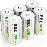 EBL Wiederaufladbare Batterie 2er Pack C Akku mit Aufbewahrungsbox