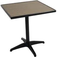 Mendler Gartentisch HWC-J95, Balkontisch Bistrotisch, Gastronomie Outdoor-Beschichtung Alu Holzoptik