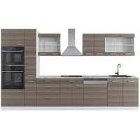 Vicco Küchenzeile R-Line 350 cm Edelgrau/Weiß