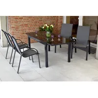 Merxx Amalfi Gartenmöbel Set 5-tlg. Ausziehtisch 200 x 90