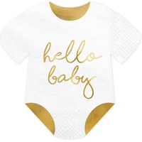 Partydeco Partydeco, Servietten, Hello Baby Strampler (20 x, 1.5