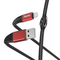 Hama Extreme USB-A/Lightning 1.5m Nylon schwarz/rot (201538)