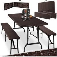 Kesser Polyrattan Bierzeltgarnitur 3-tlg. braun