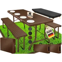 Kesser Polyrattan Bierzeltgarnitur 3-tlg. braun