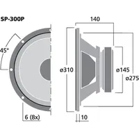 Monacor SP-300P Lautsprecher 200 Watt 8 Ohm