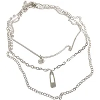 URBAN CLASSICS "Accessoires Safety Pin Layering Necklace" Gr. one