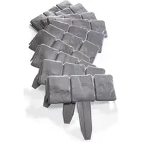 Hti-Living Rasenkante Steinoptik 10-teilig 200 x 20 cm grau