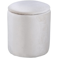 VCM Venture Home 15568-880 Limpen Pouf, Polyester, Weiß