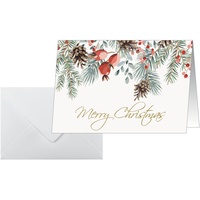 Sigel DS085 Weihnachtskarten-Set "Red berries and pine cones", A6