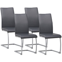 Albatros Freischwinger 4er Set Grau - Esszimmerstuhl Schwingstuhl, modernem