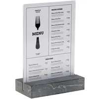 Europel Tischaufsteller Anthrazit Polystone-Basis, glasklarer Acryl, A5, T-Stand, Zweiseitige