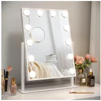 FENCHILIN Hollywood Spiegel Schminkspiegel mit Beleuchtung 12 dimmbare LED