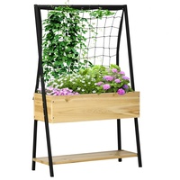 Outsunny Hochbeet Natur, Metall, 30x125x80 cm