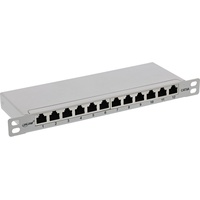 InLine InLine® Patchfeld Cat.6A 12-fach 10" 0,5HE lichtgrau, RAL7035