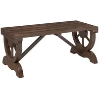 Outsunny Gartenbank 104 x 40 x 56 cm Braun