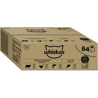 Whiskas Adult 1+ Katzennassfutter Gemischte Auswahl in Gelee, 84