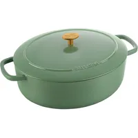 BALLARINI Bellamonte Cocotte, Gusseisen, emailliert, oval, Induktion, grün