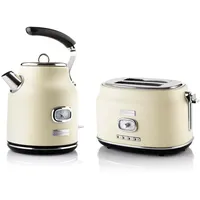 Westinghouse Frühstücksset 2-Schlitz Toaster - Wasserkocher 1,7L cremeweiß