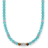 Thomas Sabo Kette mit türkisen Beads und Tigerauge-Beads Silber,