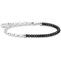 Thomas Sabo Charm-Armband mit schwarzen Onyx-Beads 925 Sterlingsilber A2100-130-11