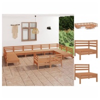 VidaXL Garten-Lounge-Set 12-tlg. Honigbraun Massivholz Kiefer