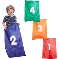 Relaxdays Hüpfsäcke für Kinder, 4 Stück, Säcke Sackhüpfen, Partyset