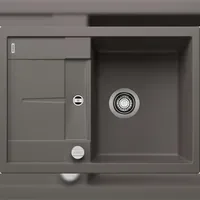 Blanco Metra 45 S rechts Einbau von Oben vulkangrau