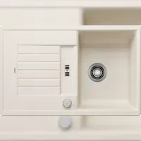 Blanco Zia 45 S rechts Einbau Silgranit softweiß Handbetätigung
