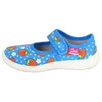 Beck Unisex Kinder Erdbeere Hausschuh, Blau, 34 EU