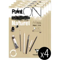Clairefontaine 96540C - Packung mit 4 Blöcken Paint ́ON