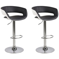Actona 2er-Set Actona Barhocker Grace Lederoptik Schwarz, Weiß Schwarz
