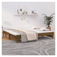 VidaXL Tagesbett Ausziehbar Honigbraun 2x(100x200)cm Massivholz Kiefer