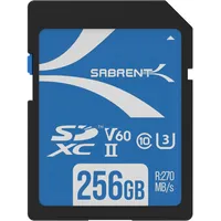 Sabrent SD Karte 256GB V60, SDXC Card UHS II,