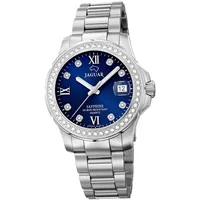 Jaguar Edelstahl Damen Uhr J892/3 Analog Fashion Armbanduhr silber