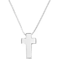 S.Oliver Kette mit Anhänger Kreuz Silber Edelstahl 40+3 cm